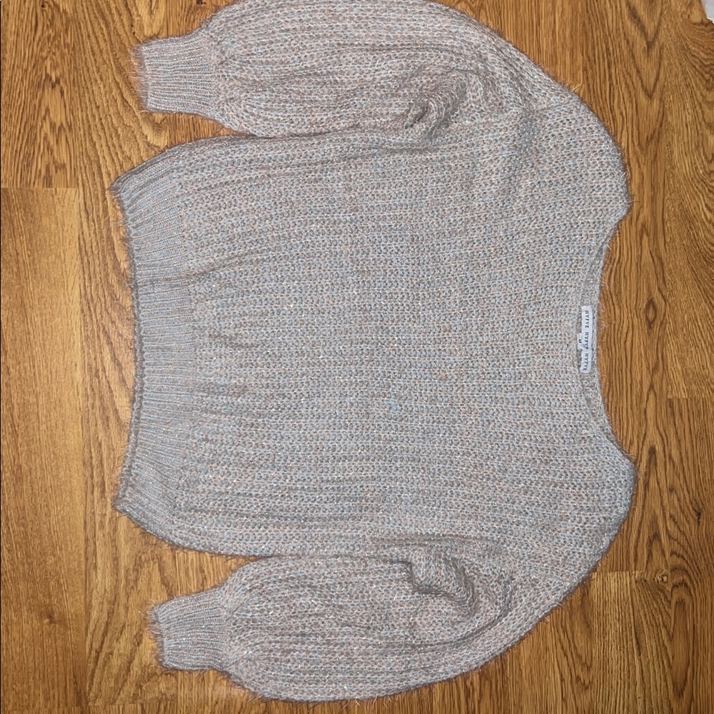 ✨HYFVE Fuzzy Knit Sweater in light blue gray and pink✨